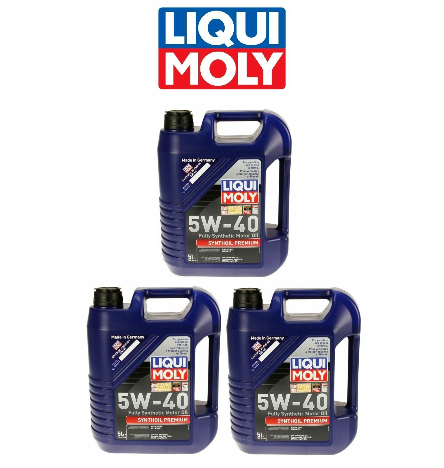 15 Liters Engine Motor Oil Liqui Moly Premium Fully Synthetic 5W-40 for Mercedes