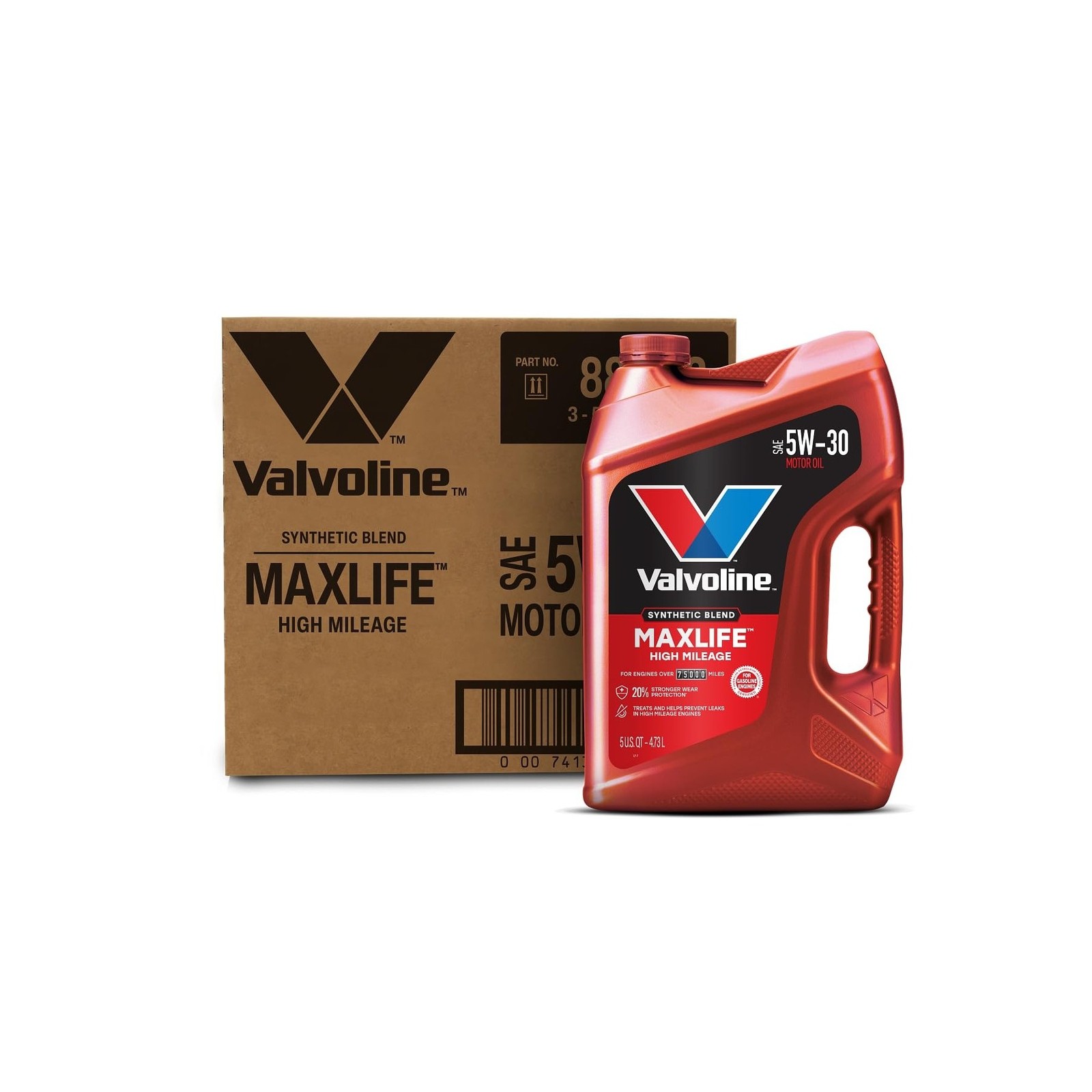 Valvoline High Mileage with MaxLife Technology SAE 5W-30 Synthetic Blend Moto…