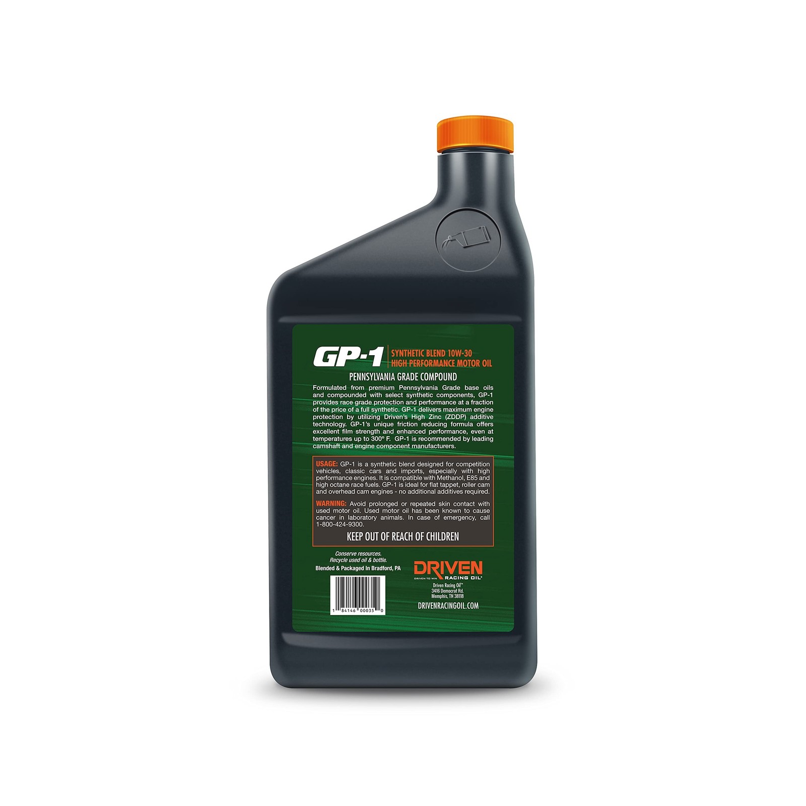 Driven Racing Oil GP-1 Synthetic Blend High Performance Motor Oil 10w-30 (12 …