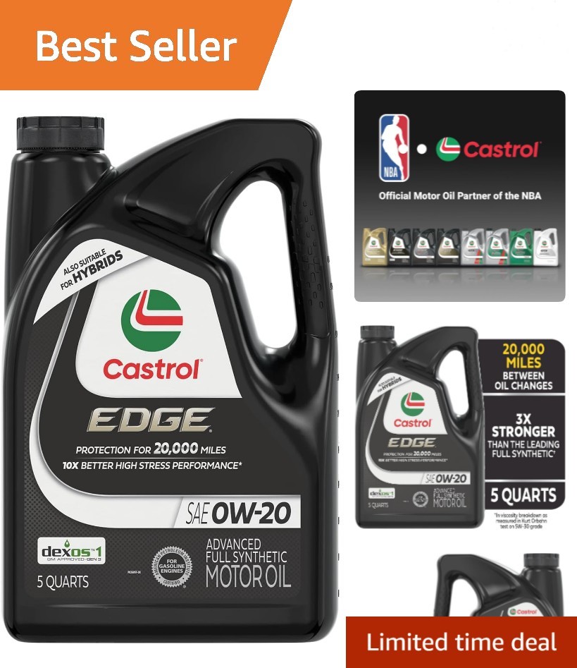 EDGE 0W-20 Advanced Full Synthetic Motor Oil, 5 Quarts