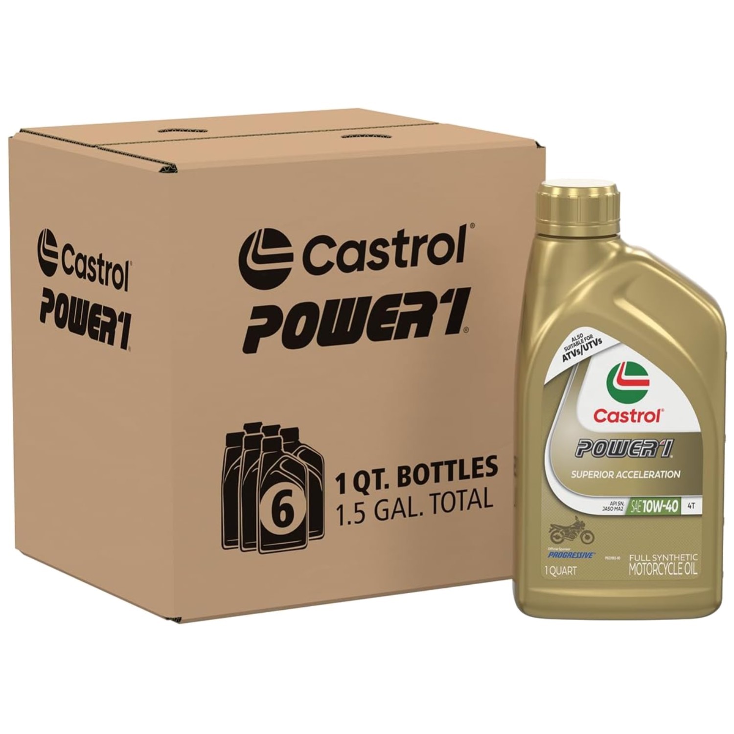 Full Synthetic Motorcycle Oil 10W-40, Pack of 6