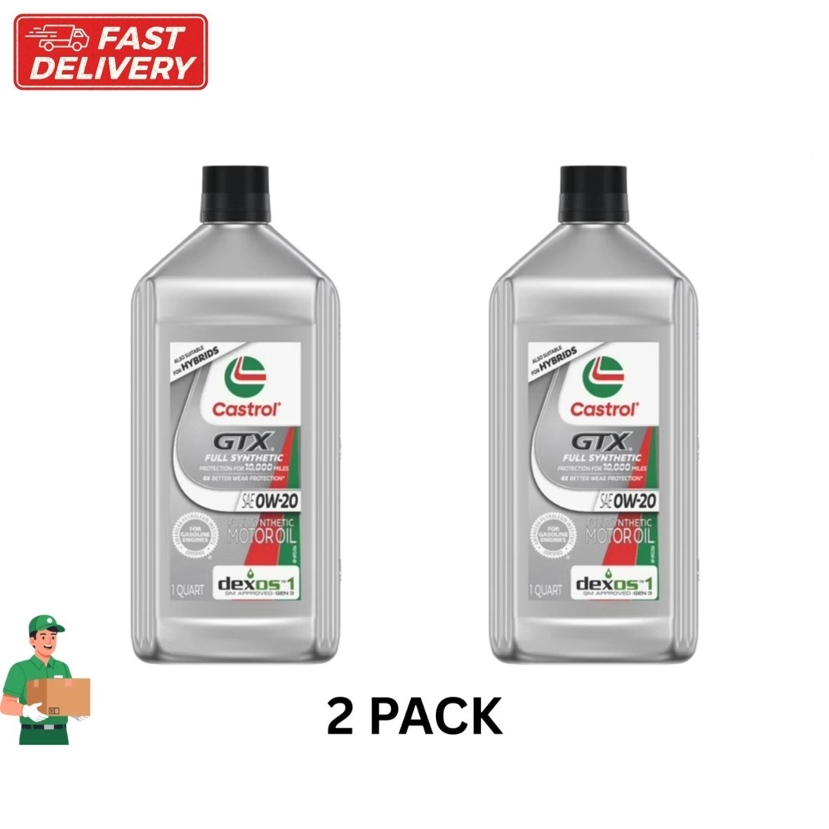 Castrol GTX Full Synthetic 0W-20 Motor Oil, 1 Quart Free Shipping