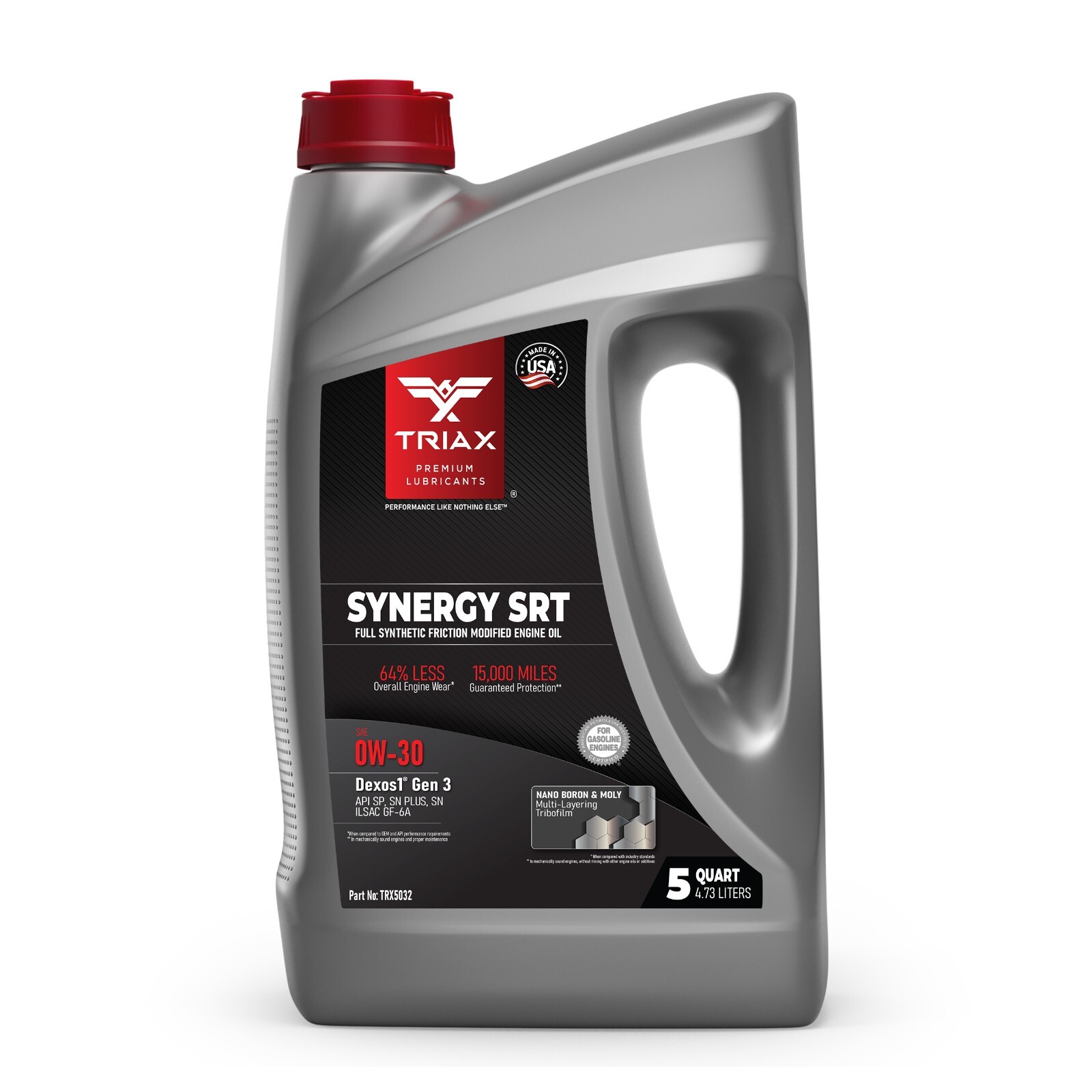 TRIAX Synergy SRT 0W-30 Full Synthetic PAO and Ester Engine Oil (5 Quart Jug)