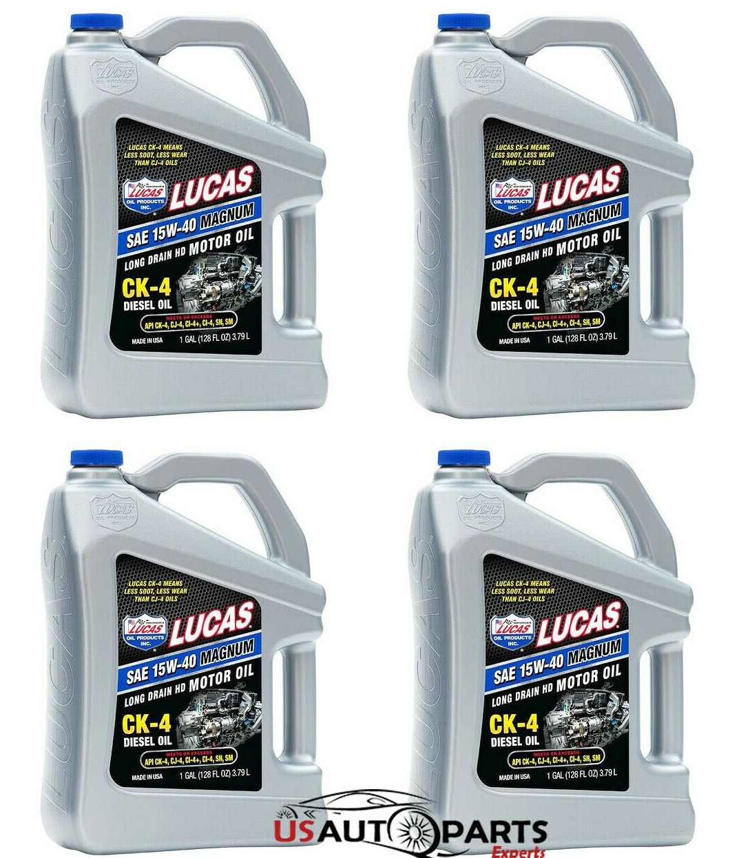 SET OF 4 – Lucas Oil 102871 Engine Oils, 15W40, CK- 4 Diesel Oil, 1 Gal