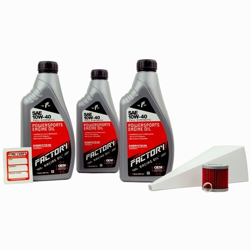 Factory Racing Parts SAE 10W-40 3qt Oil Change Kit Fits Kawasaki KFX 400
