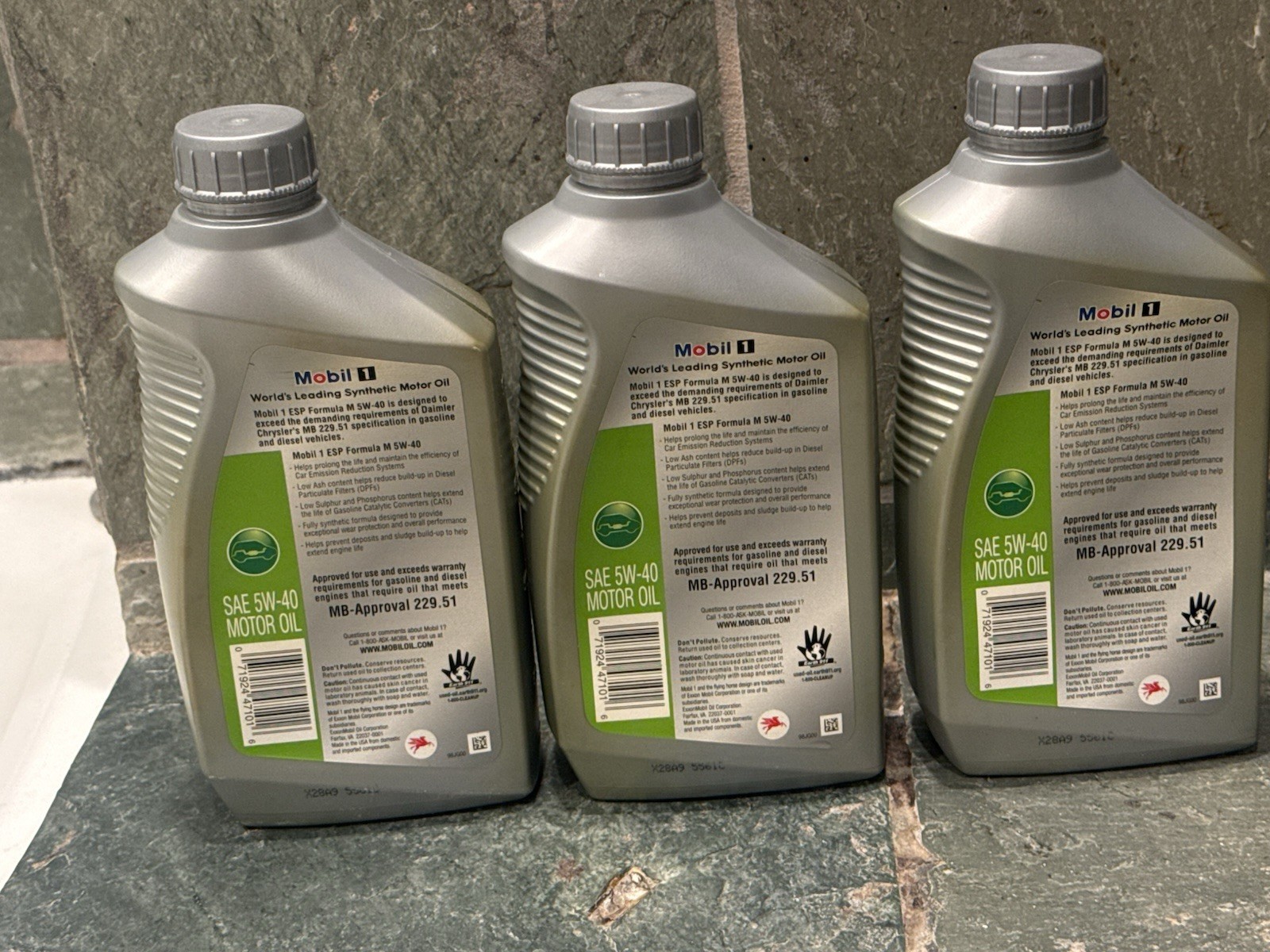 Mobil 1 15W-50 Full Synthetic Motor Oil 3 Pack 1 Quart Bottles 98HT81 3 Quarts