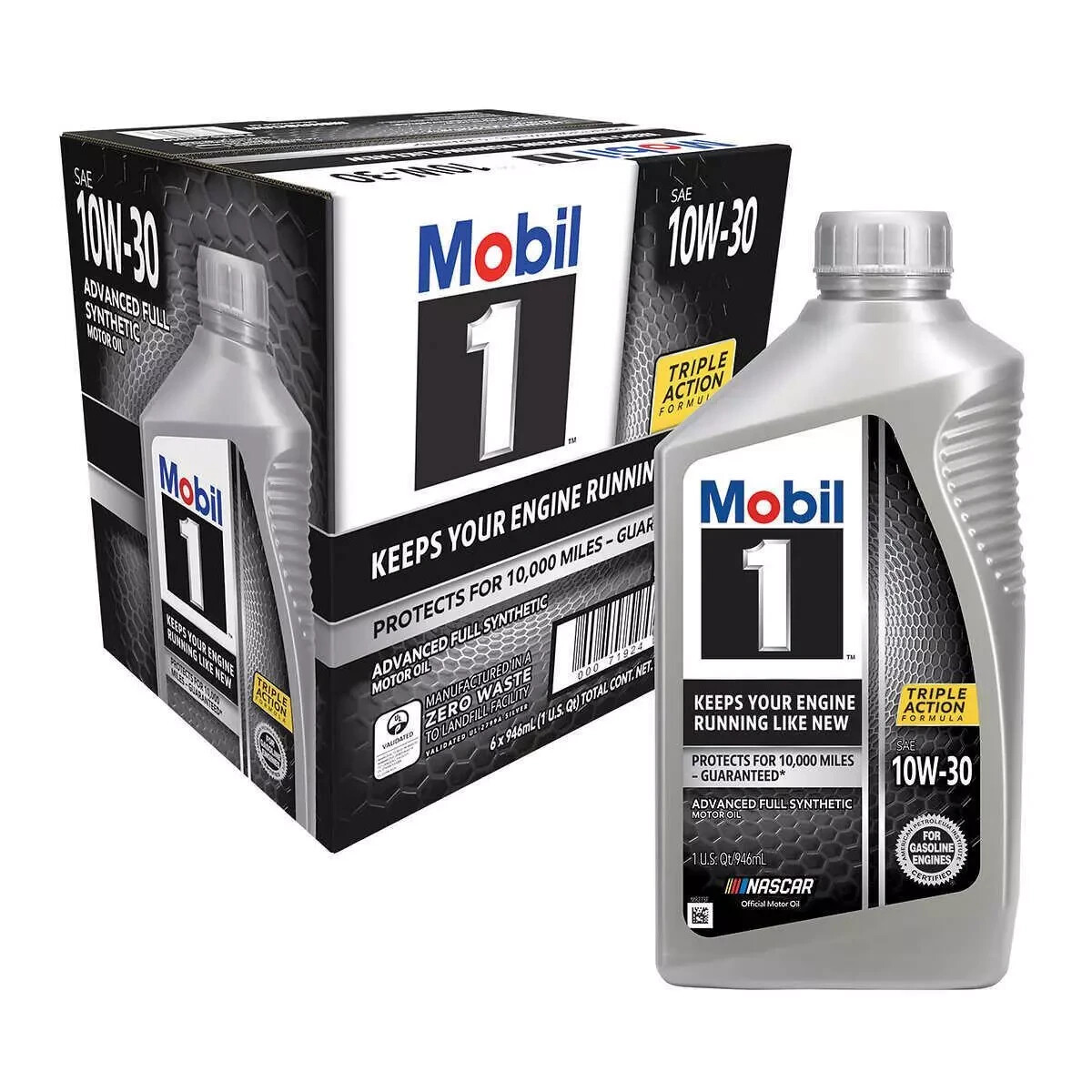 6 PACK – Mobil 1 Advanced Full Synthetic Motor Oil 10W-30, 1 Quart (Total 6 Qt)