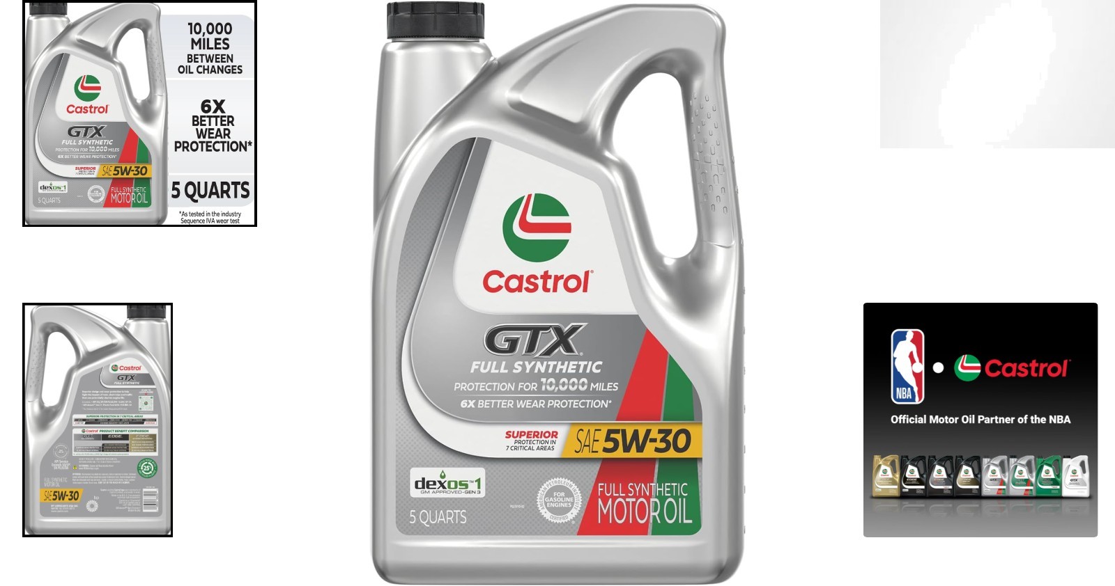 GTX Full Synthetic 5W-30 Motor Oil – 5 Quarts, Maximum Engine Protection