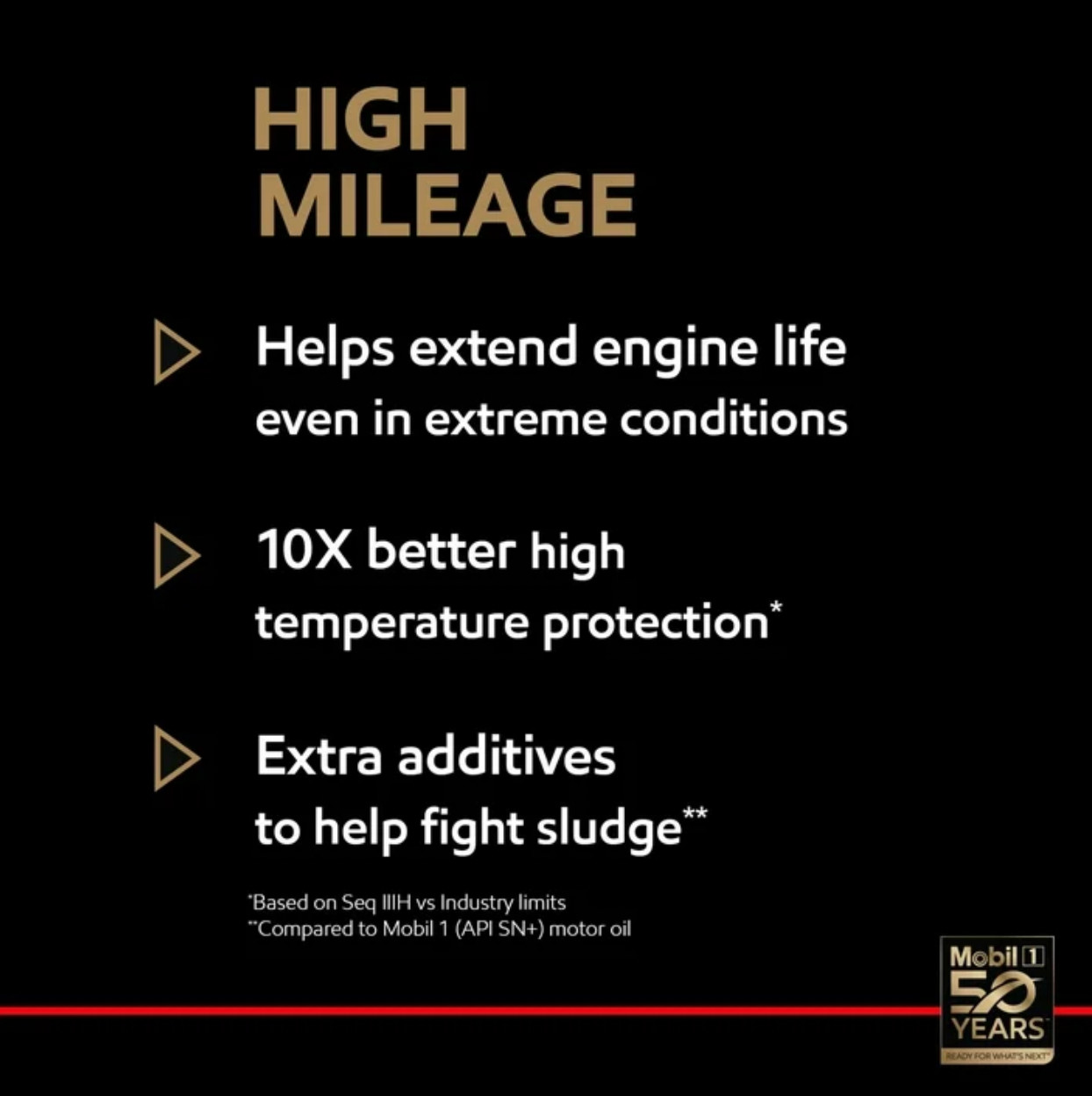 Mobil 1 High Mileage 5W-30 Full Synthetic Motor Oil, 5 Quart