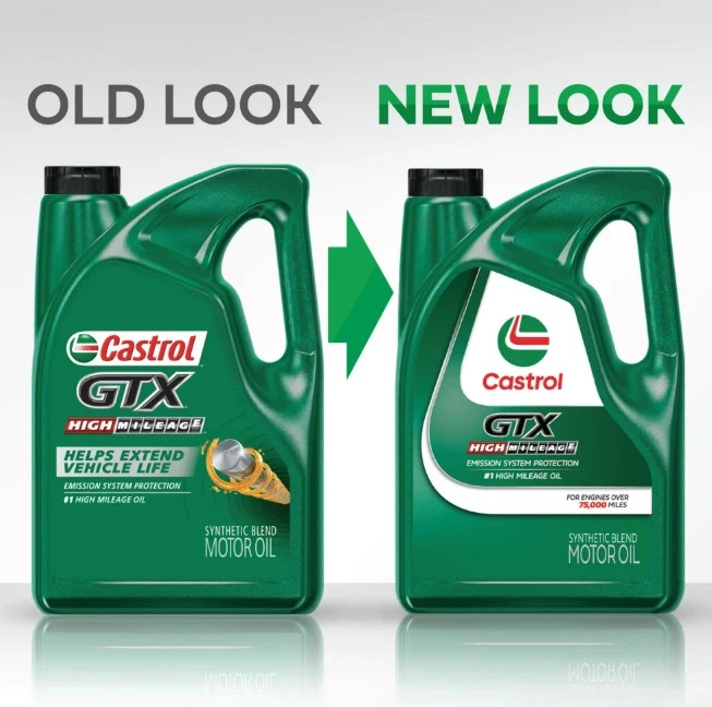 Castrol GTX High Mileage 10W-40 Synthetic Blend Motor Oil, 5 Quarts