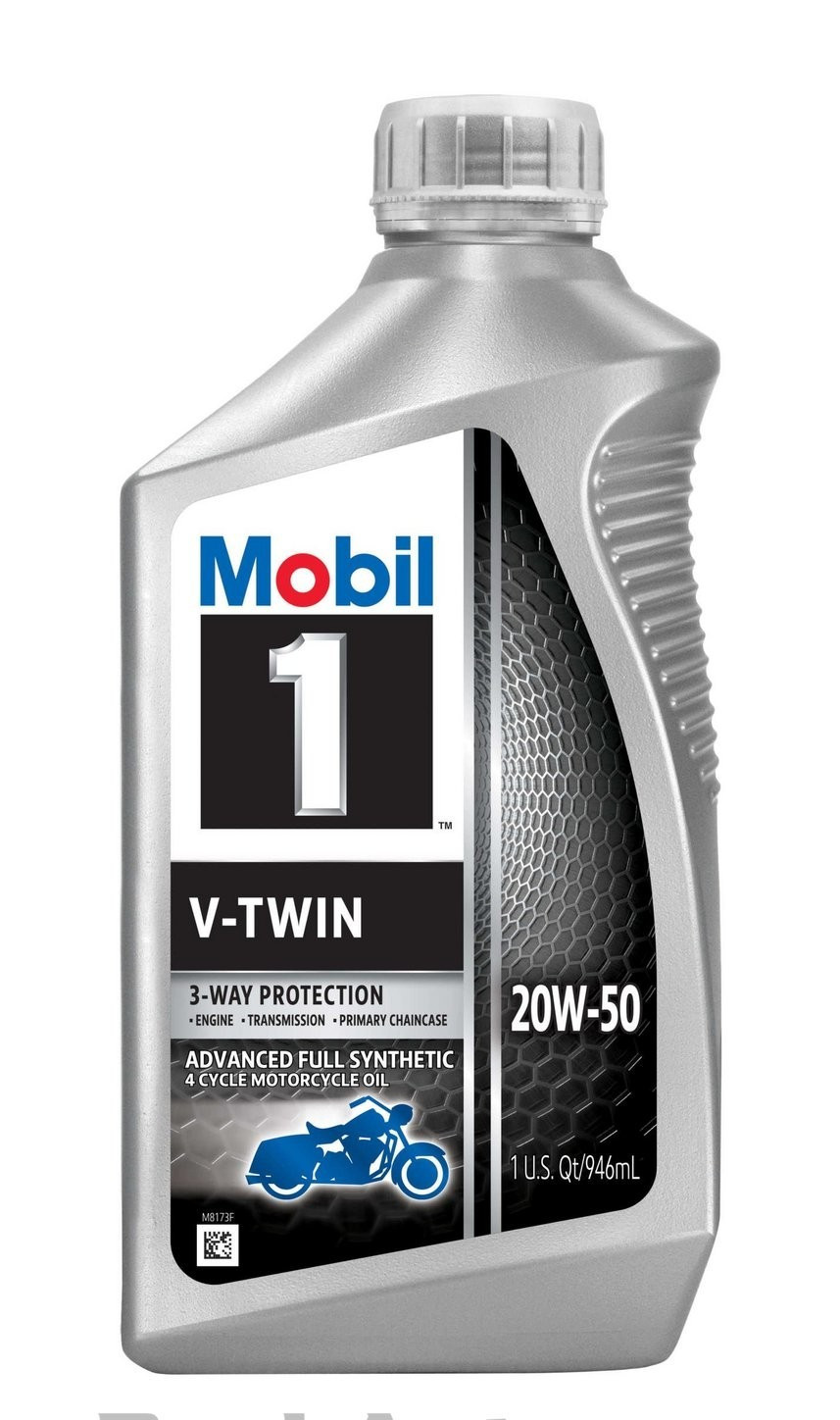 SALE- 8 PACK- Mobil 1 V-Twin; Full Synthetic Motorcycle Oil; SAE 20W-50; 1 Qt