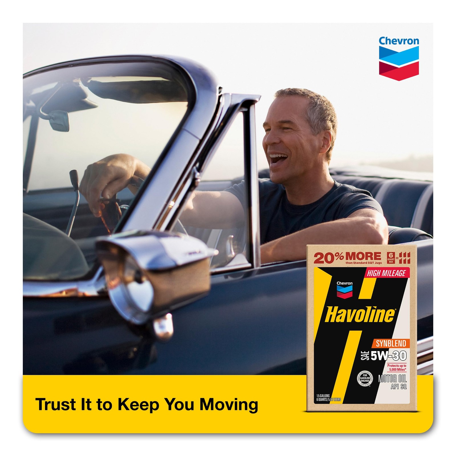 Havoline Motor Oil 5w30 High Mileage Synthetic Technology Smart Pack of 1
