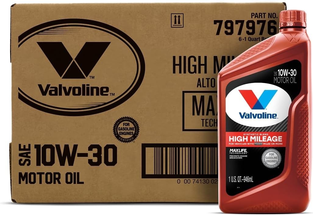 Advanced 10W-30 High Mileage Motor Oil with Seal Conditioners – 6 Quart Set