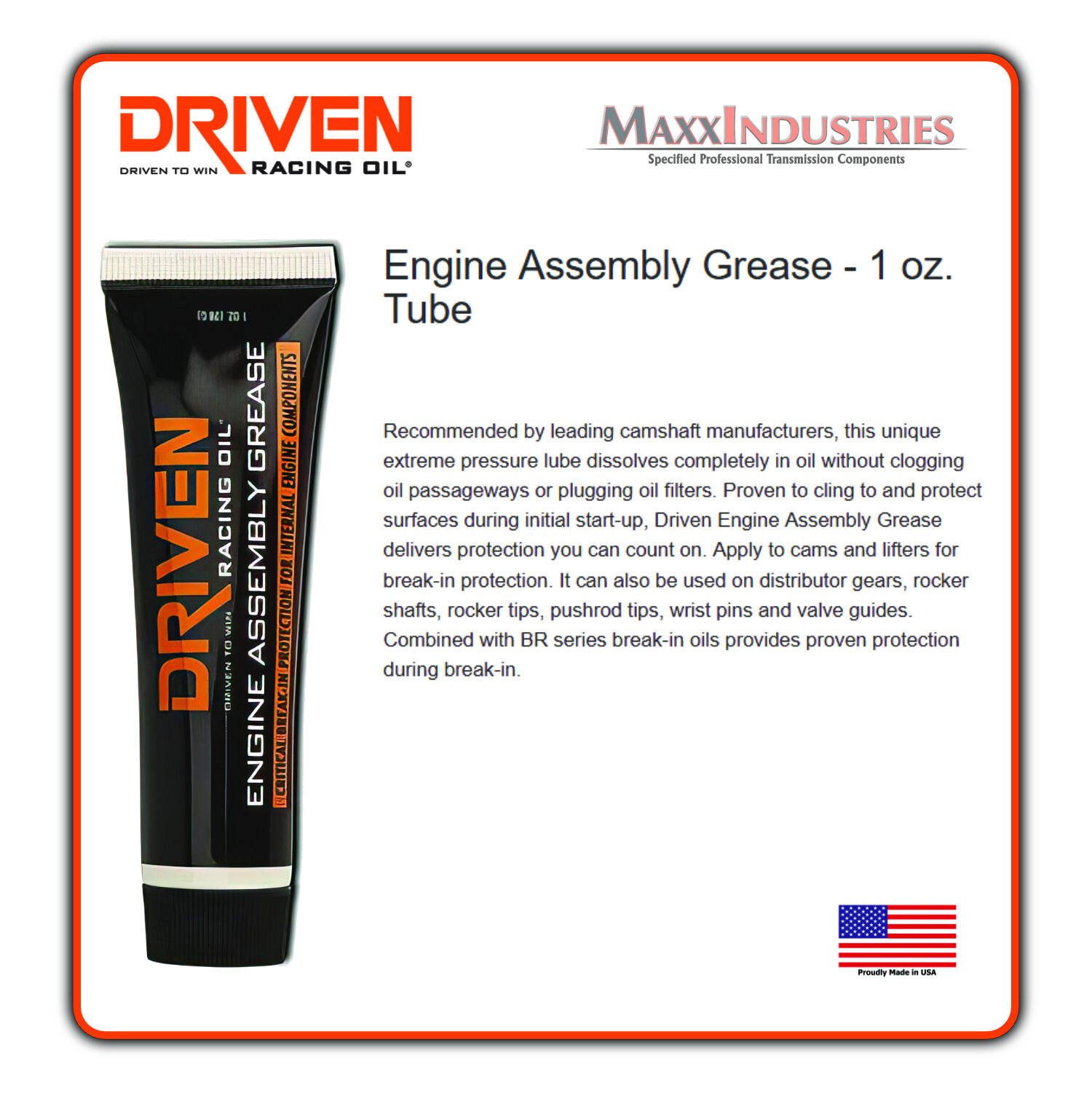 Driven Racing Oil Engine Assembly Grease – 1 oz. Tube 00732