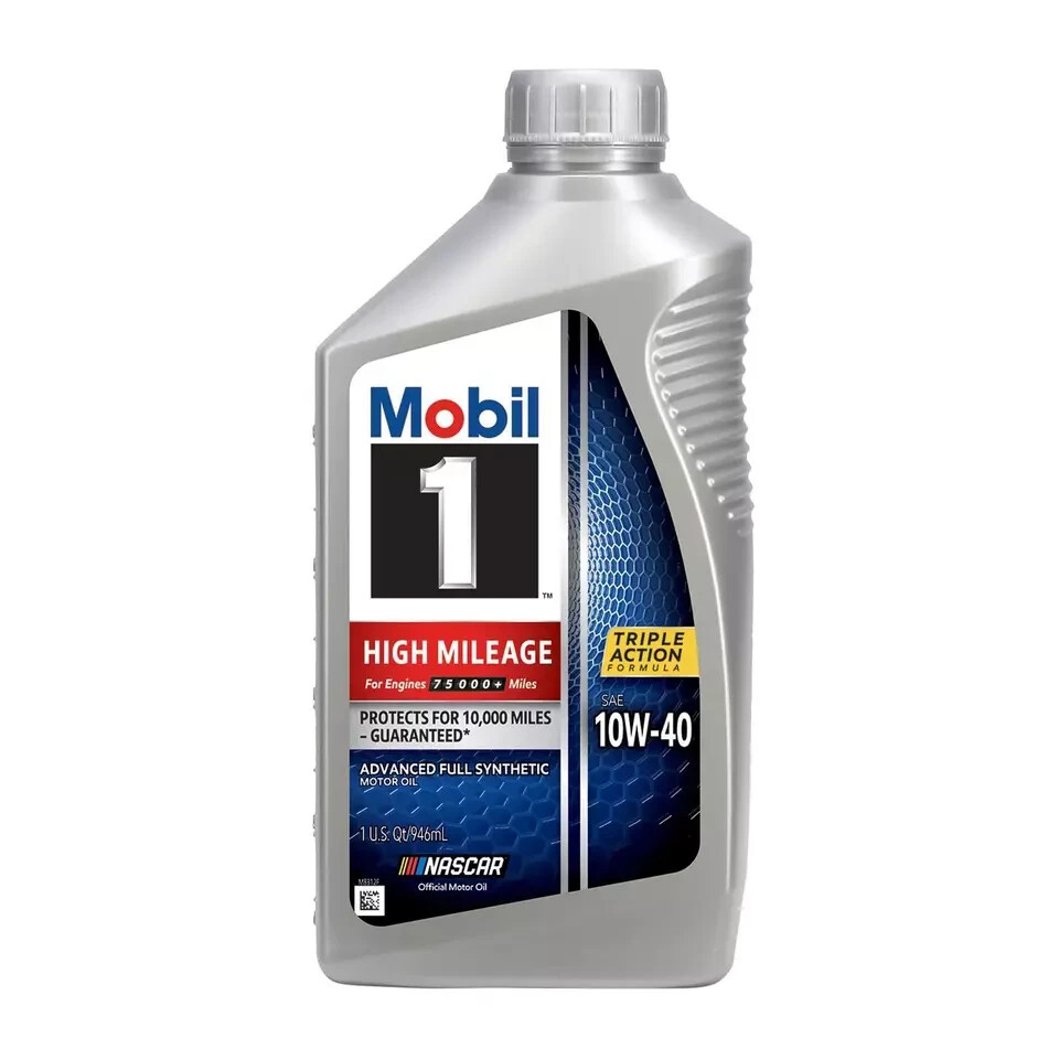 Mobil 1 High Mileage Full Synthetic Motor Oil 10W-40 1 Qt PACK OF 6 (FREE SHIP)