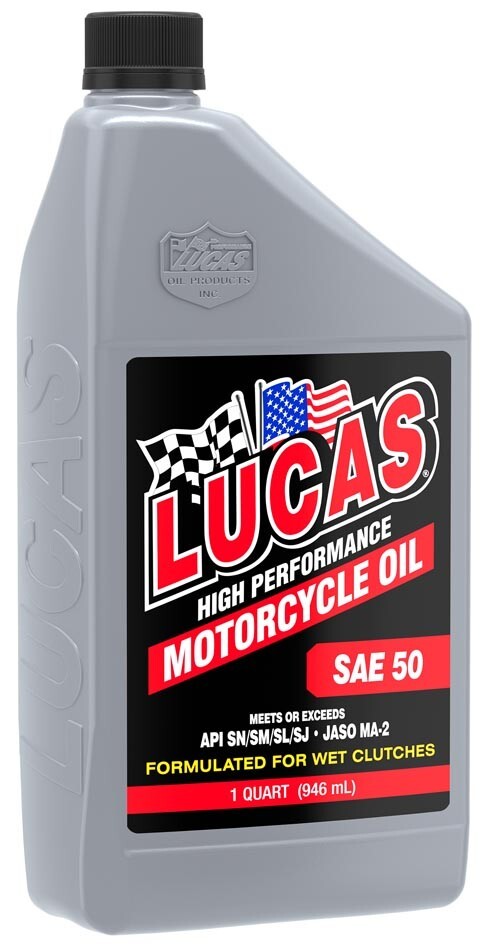 Lucas Oil High Performance SAE 50 WT Motorcycle Oil 1 qt 10712 – Full Case Qty 6