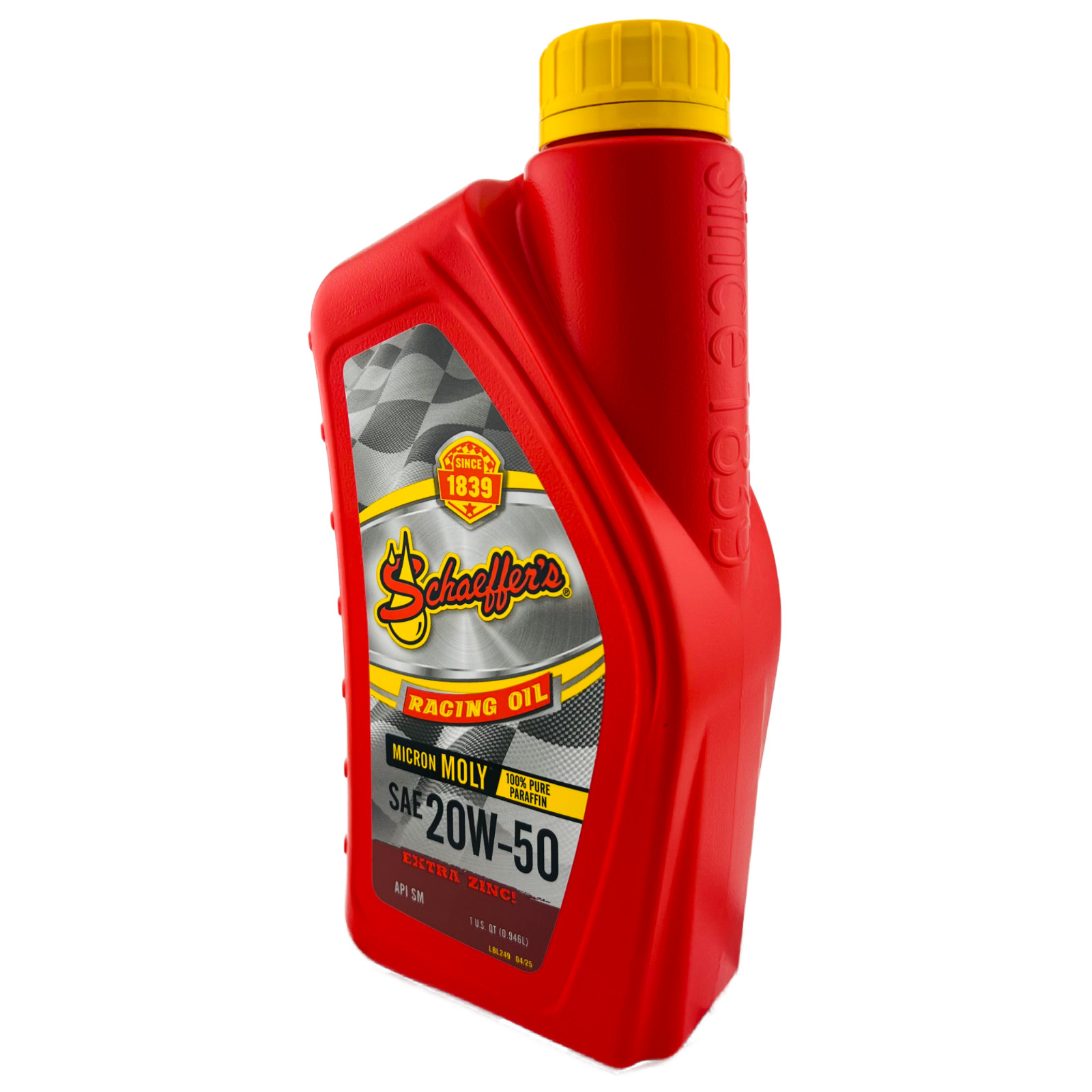 Schaeffer’s 0191-012 Micron Moly 20W-50 High Zinc Racing Oil, 1 Qt. – 8 Pack