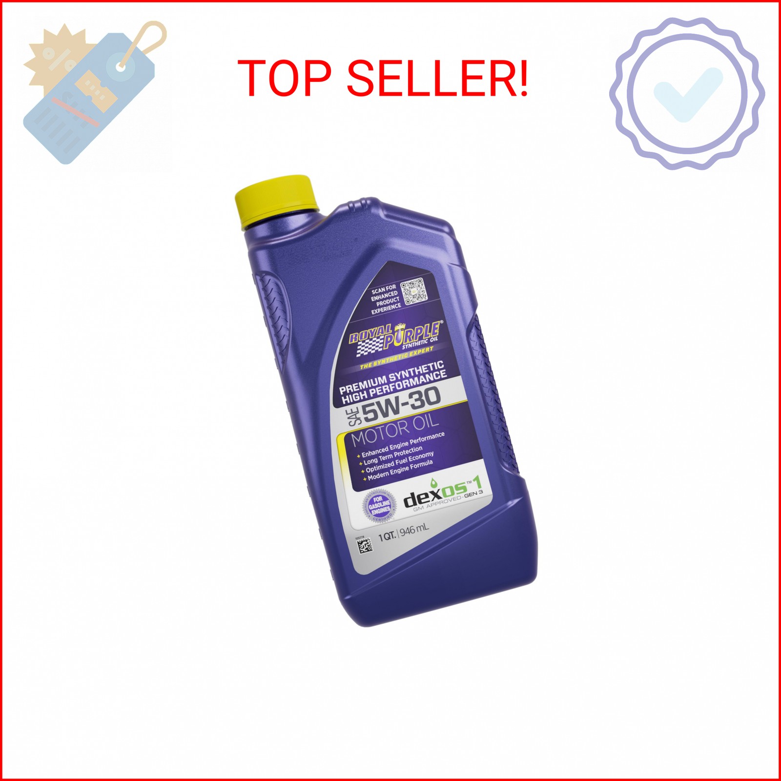 Royal Purple ROY01530 01530-6PK 5W30 High Performance Synthetic Oil, 1 Quart