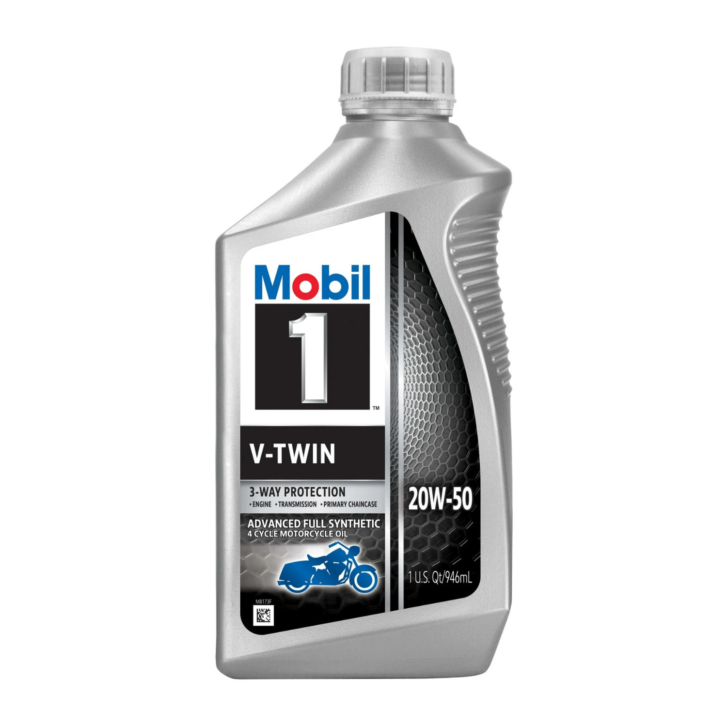 (4 pack) Mobil 1 V-Twin Full Synthetic Motorcycle Oil 20W-50, 1 Quart