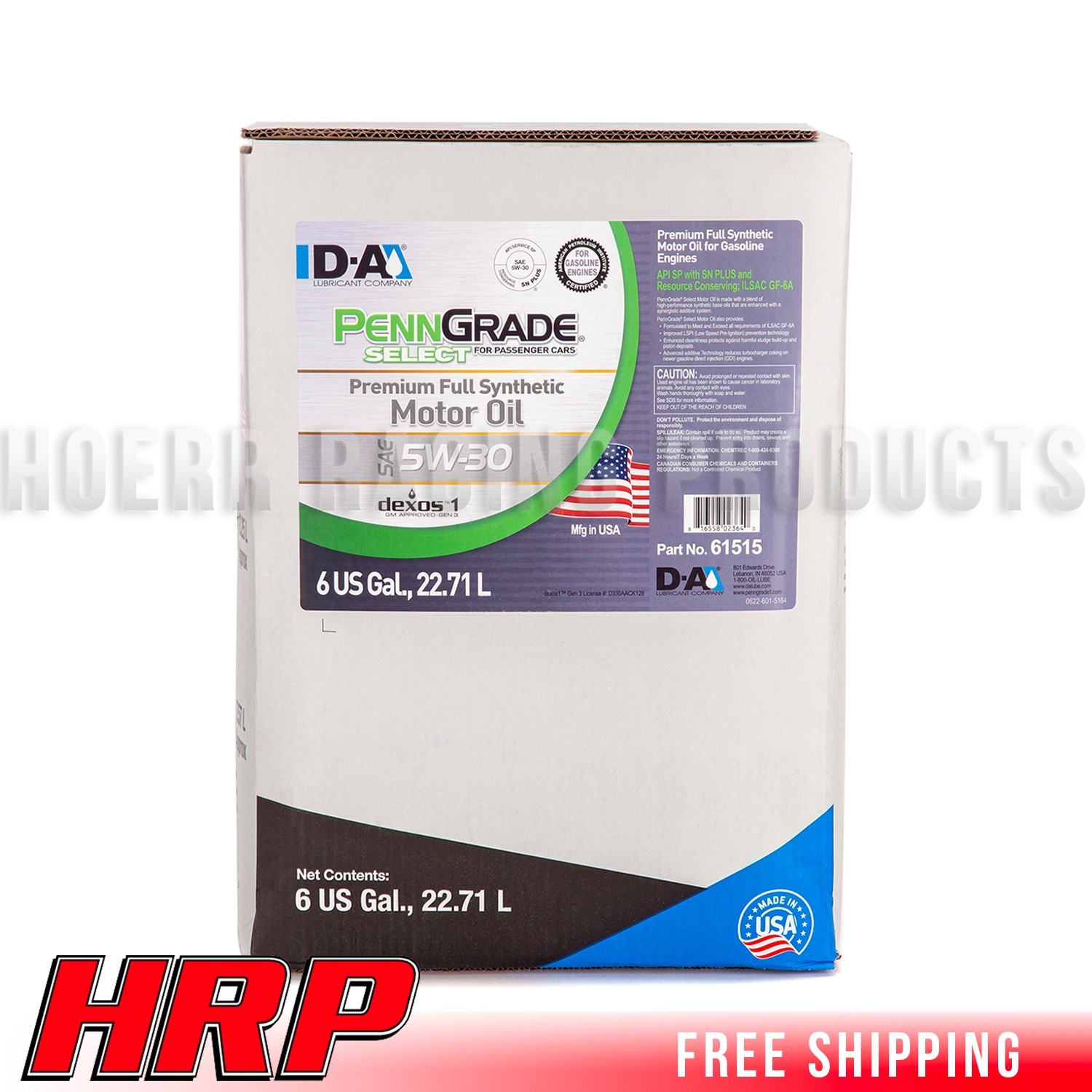 PENN GRADE 61515 | Select Premium Full Synthetic Motor Oil SAE 5W-30 | 6 Gallon
