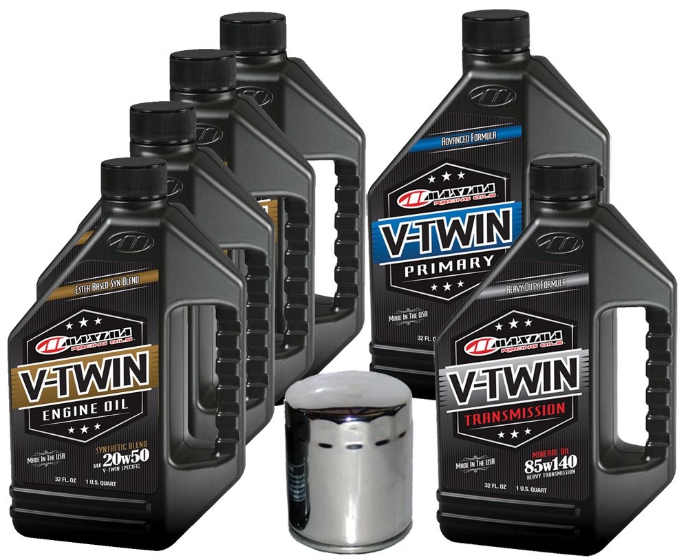 MaxHiflo VTTOCK22 Complete Engine Oil Change Kit for V-Twin Synthetic 6 quart