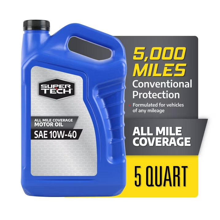 Super Tech All Mileage Synthetic Blend Motor Oil SAE 10W-40, 5 Quarts