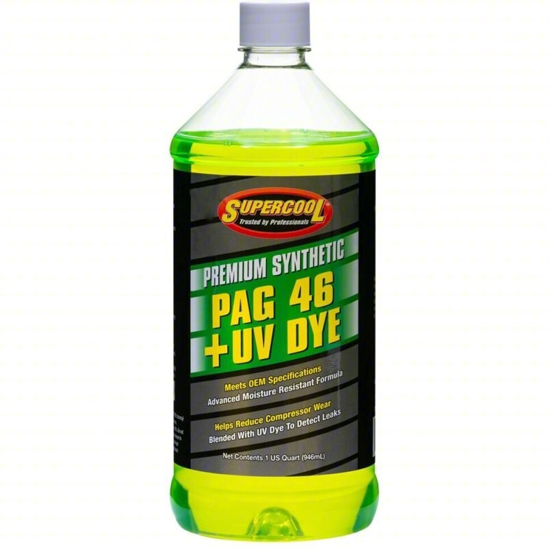 Supercool P46-8D A/C Compressor Pag Lubricant, W/Uv Dye Plastic Bottle 8oz