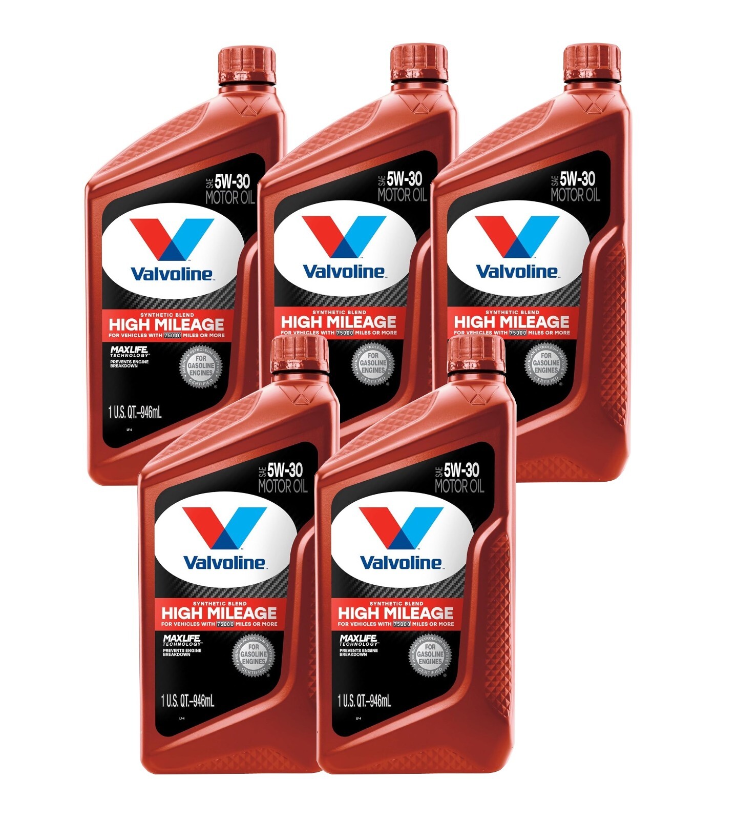 Valvoline 5 Quarts HM MaxLife Technology 5W-30 Synthetic Blend Motor Oil 5 x 1qt
