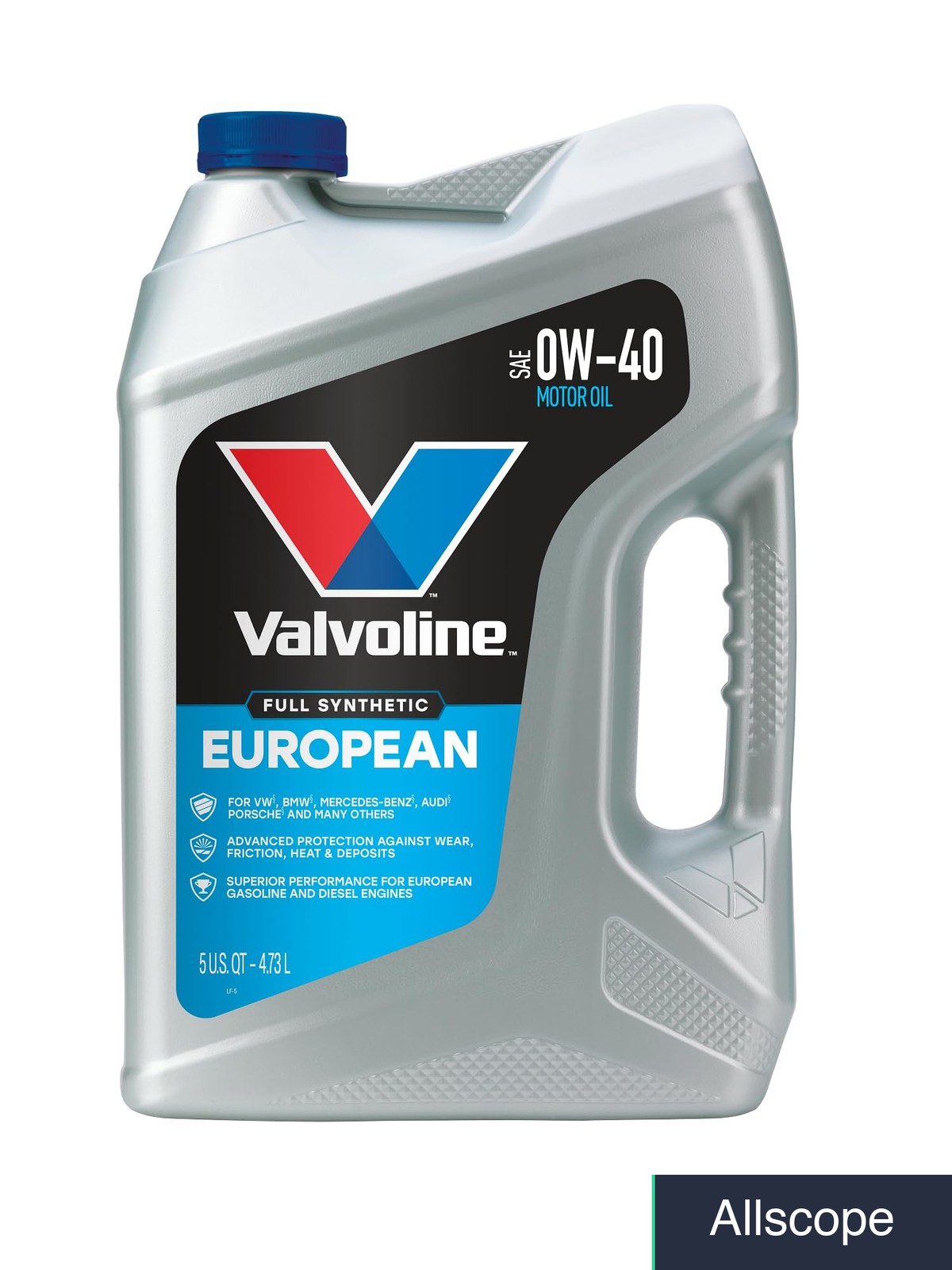 Valvoline European Vehicle Full Synthetic SAE 0W-40 Motor Oil 5 QT, Case of 3