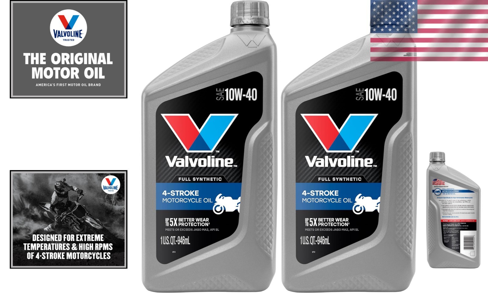 10W-40 Full Synthetic Motor Oil for 4-Stroke Motorcycles, 2 Qt Pack | Ultimat…