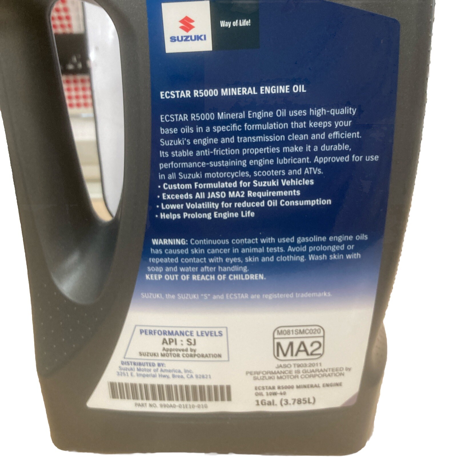 Suzuki Ecstar R5000 10w-40 4T Engine Oil MA2 (1 Gallon)