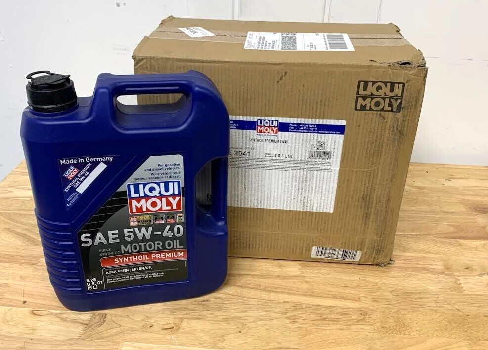 LIQUI MOLY 5L Fully Synthetic Motor Oil SAE 5W40 (Case of 4) Porsche/BMW/VW