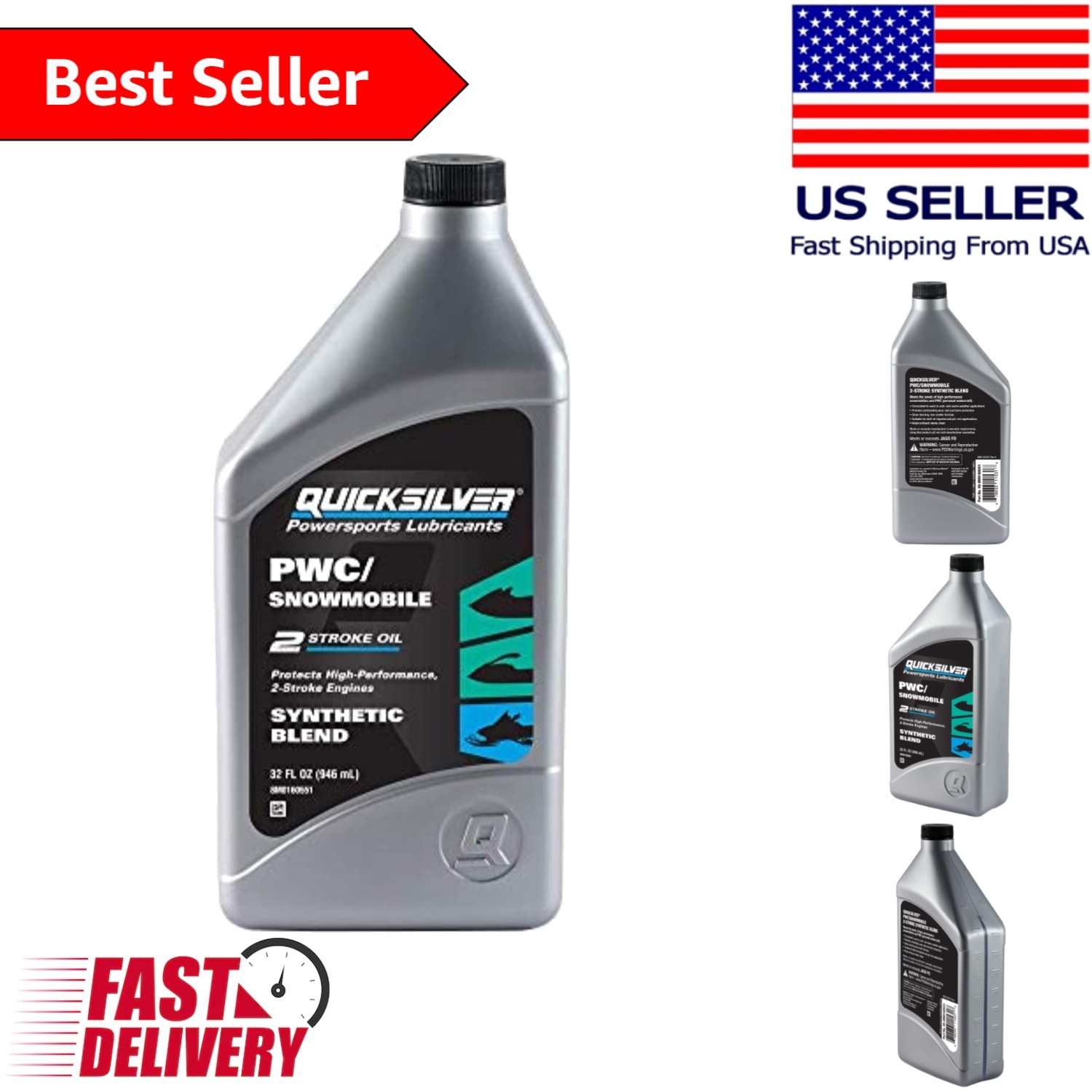 High-Performance Synthetic Blend Engine Oil, 32 oz for 2-Stroke Applications