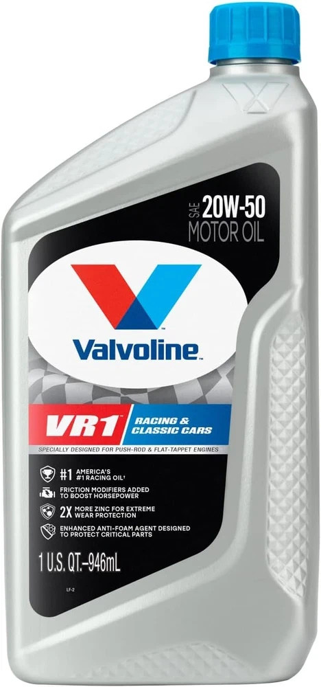 Valvoline VR1 Racing SAE 20W-50 High Performance Zinc Motor Oil 1 QT Case of 6