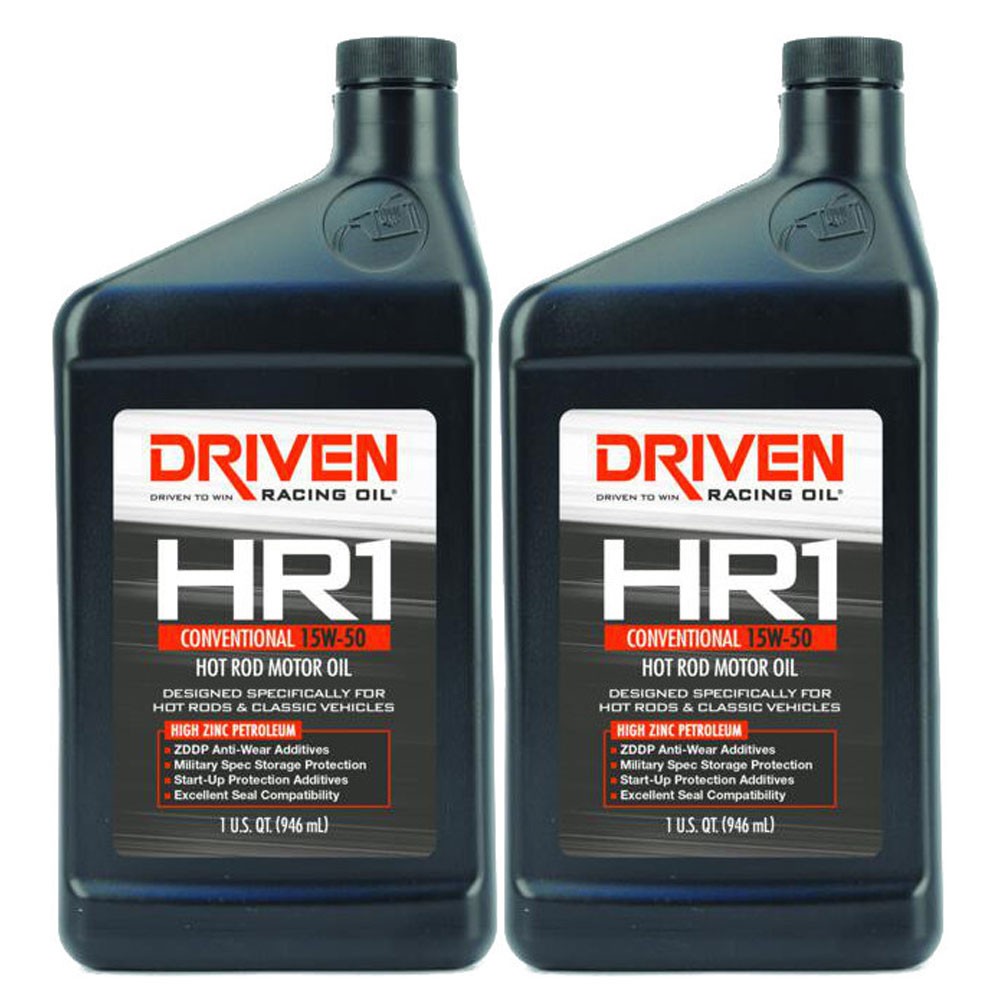 Driven Racing Oil 02106, HR1 Hot Rod Oil, Conventional 15W-50, 2 Quarts