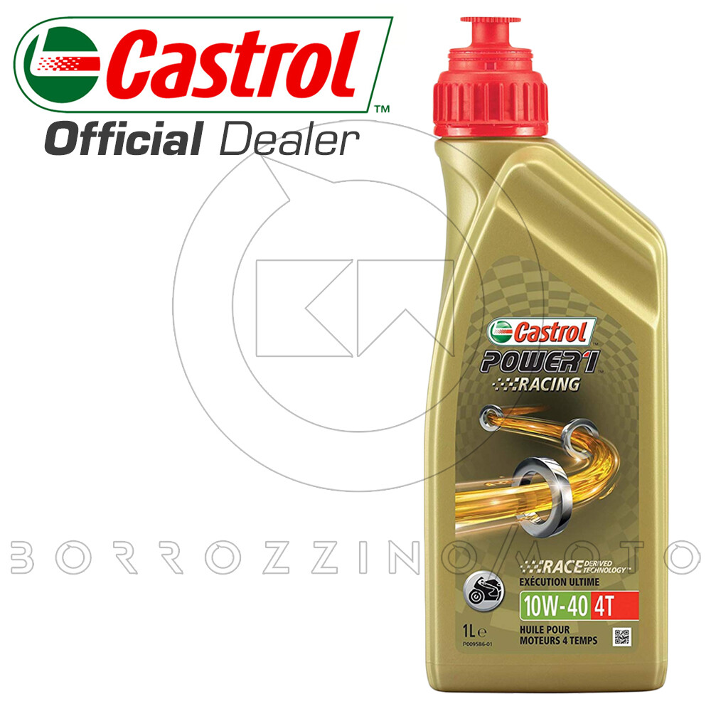 KIT 4 LT MOTORCYCLE ENGINE OIL CASTROL POWER 1 RACING 4T 10W40 TRIZONE 100% SYNTHETIC