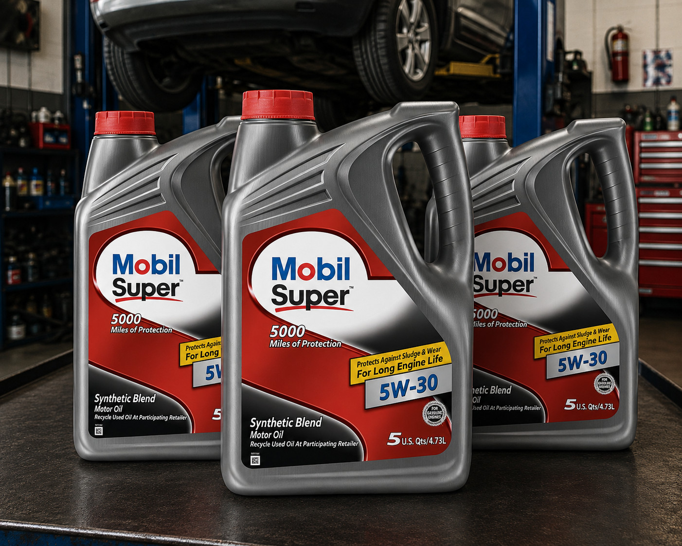 3PACK MOBIL 124407 Super 5W-30; Mobil Super; Synthetic Blend; SAE 5W-30 5 Quart