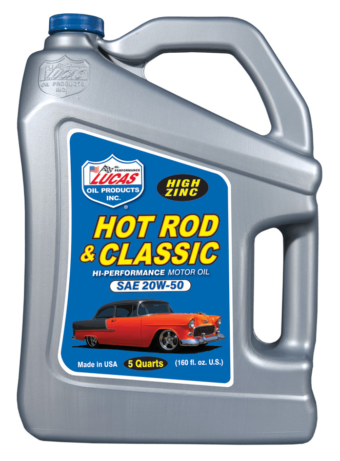 Lucas Oil 10684 Hot Rod & Classic Car HP Motor Oil SAE 20W-50 5 Quarts