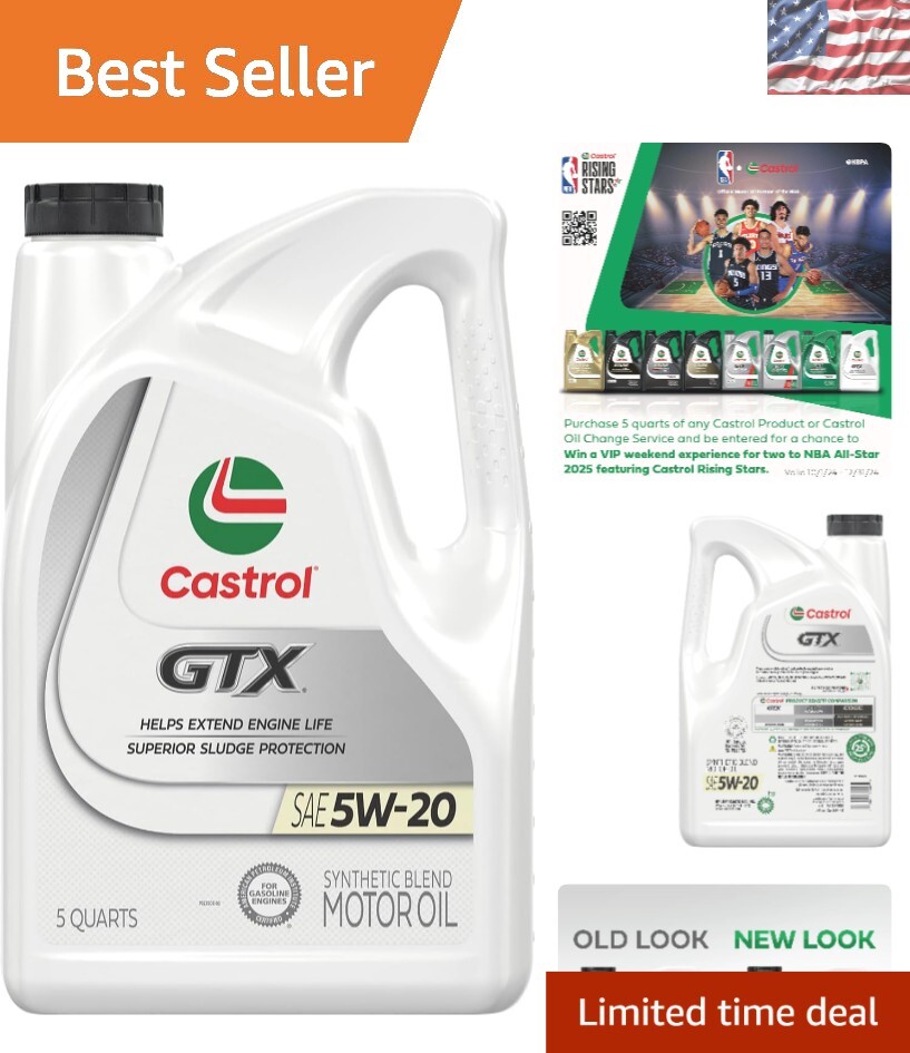 Premium GTX 5W-20 Motor Oil – 5 Quart Synthetic Blend for Optimal Performance