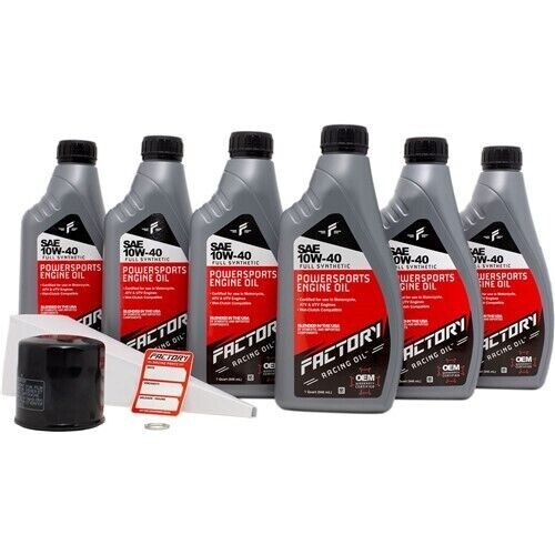 Factory Racing Parts SAE 10W-40 6qt Oil Change Kit Fits Yamaha XV19C Raider SCL