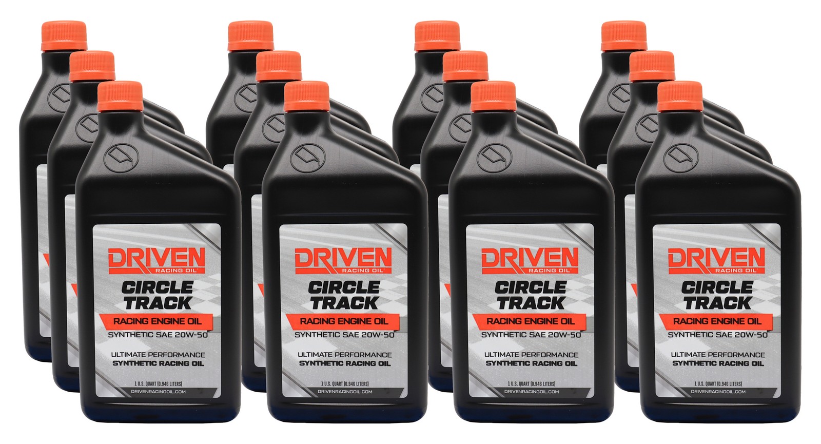 Driven Racing Oil JGP26256-12 Circle Track 20W50 Synthetic Motor Oil 12 Qt Set