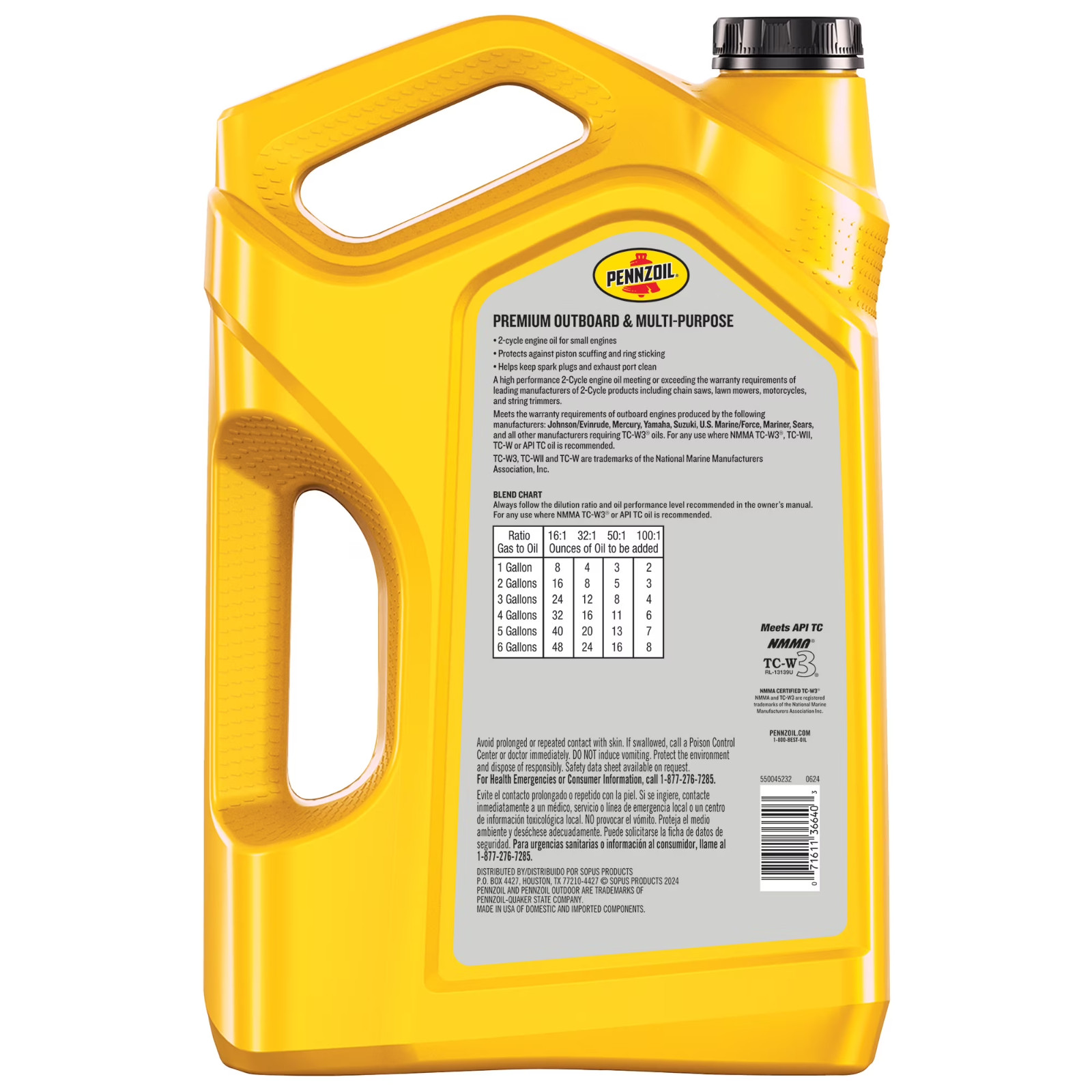 Pennzoil Outdoor Premium 2-Cycle Engine Oil 1 Gal 2 Pack