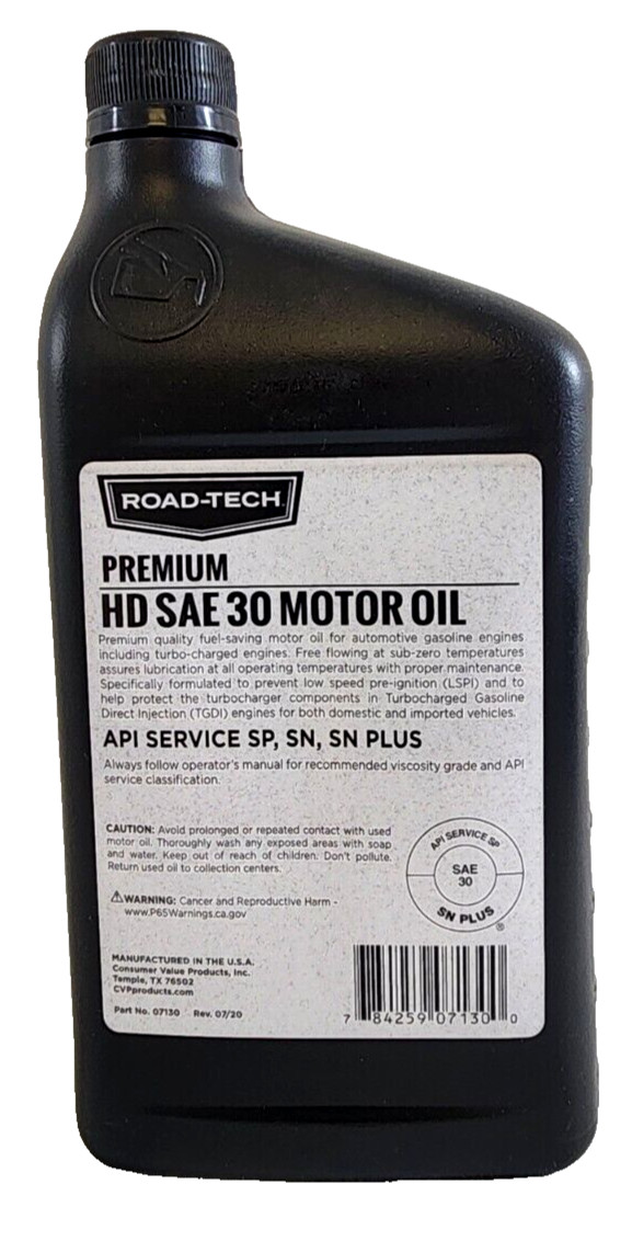 Road-Tech Premium HD SAE 30 Motor Oil 1 Quart (946 mL)