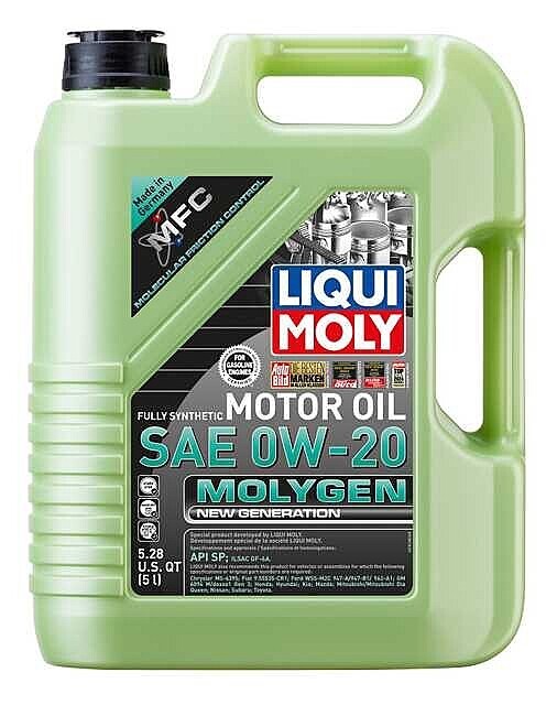Liqui Moly 20438 Molygen New Generation SAE 0W-20 Full Synthetic Motor Oil, 5 L