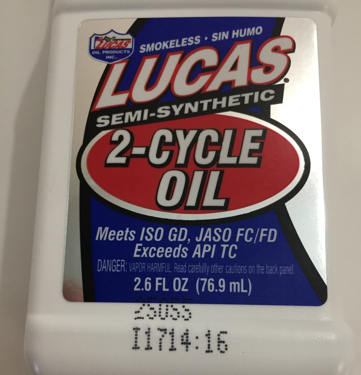 Lucas Oil Semi-Synthetic 2-Cycle Oil 2.6 Fl oz. (4 bottles )