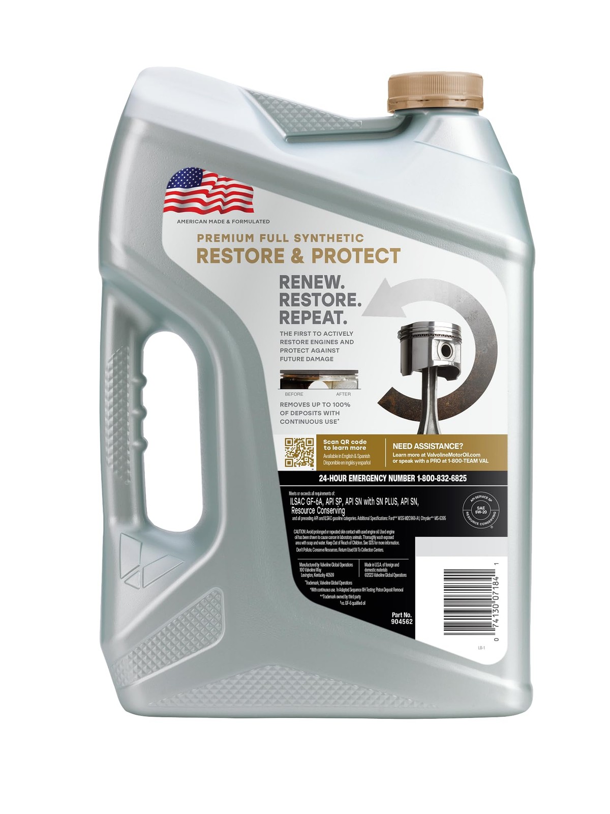 Restore & Protect Full Synthetic 5w-20 Motor Oil 5 Quart