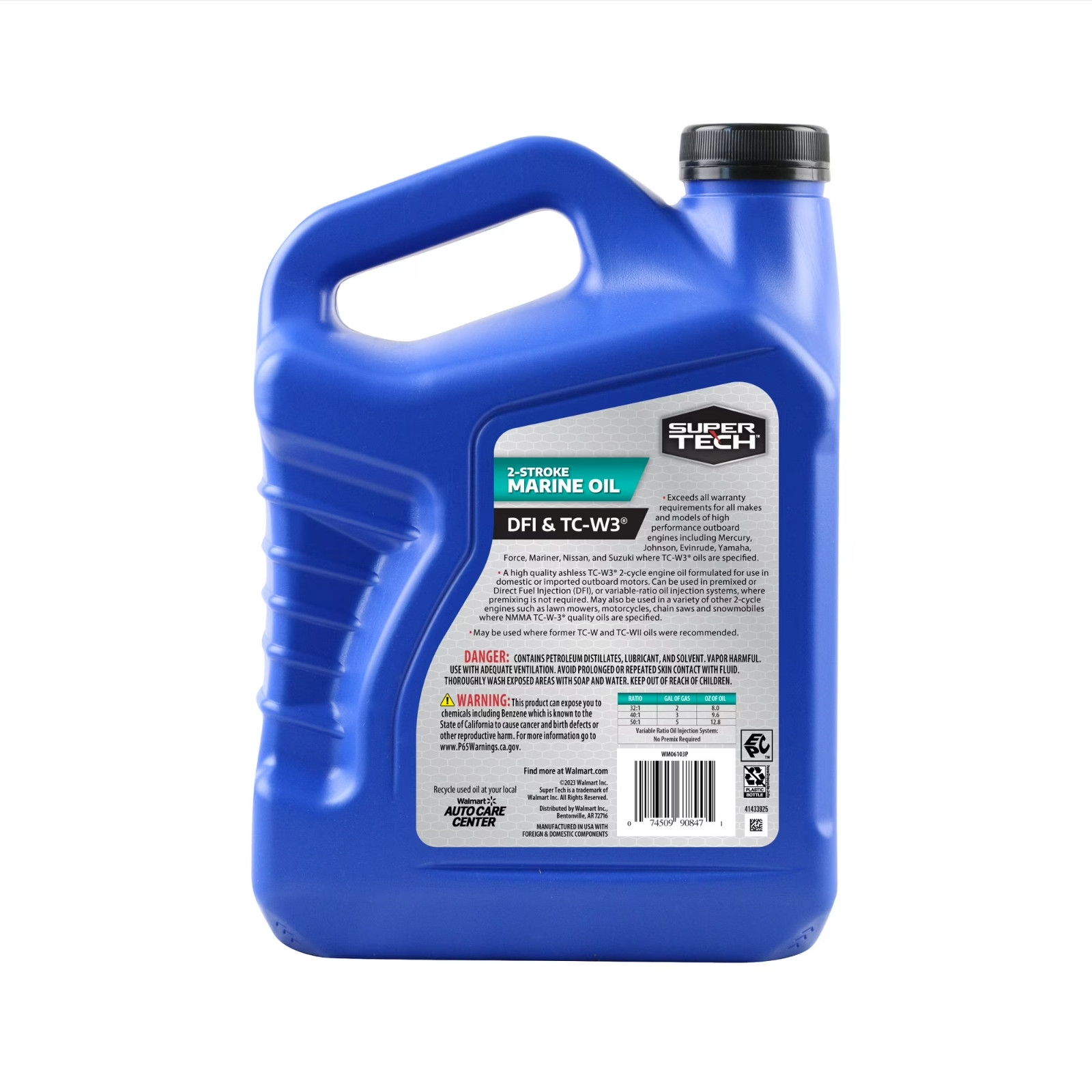 (2 pack) Super Tech TC-W3 High-Performance Marine Outboard 2 Cycle Engine Oil