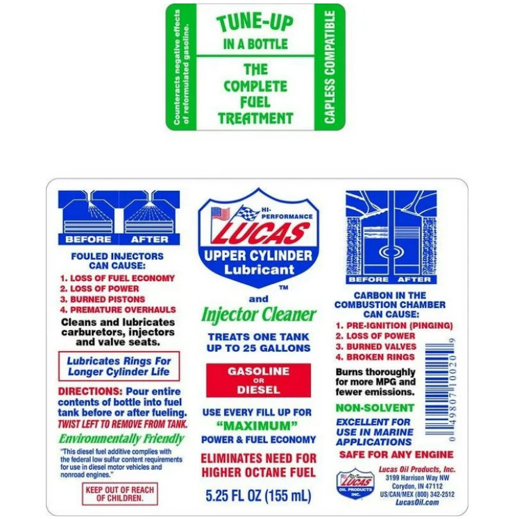 Lucas Oil 10013 Fuel Treatment for Gasoline & Diesel Engines 1 Gallon 7.5 Pound