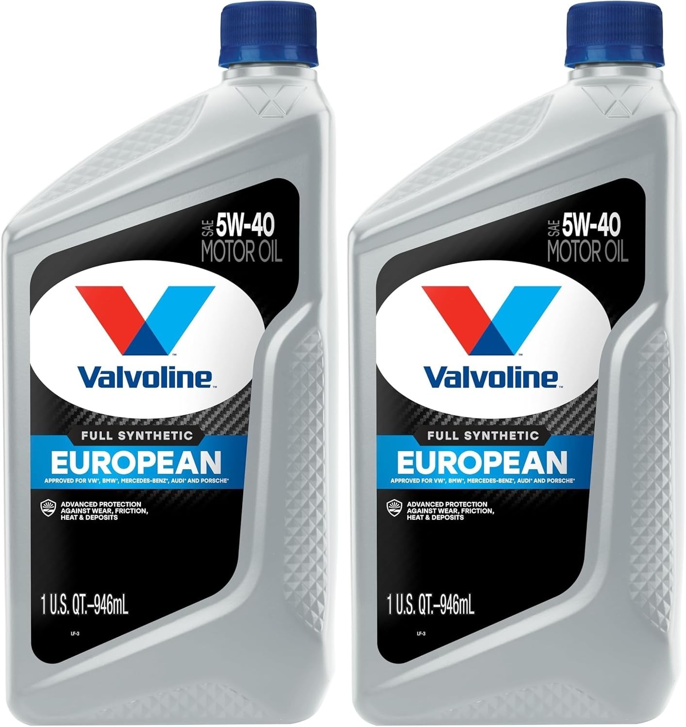 Pack of 2 Full Synthetic 5W-40 Motor Oil for Optimal Care of European Engines