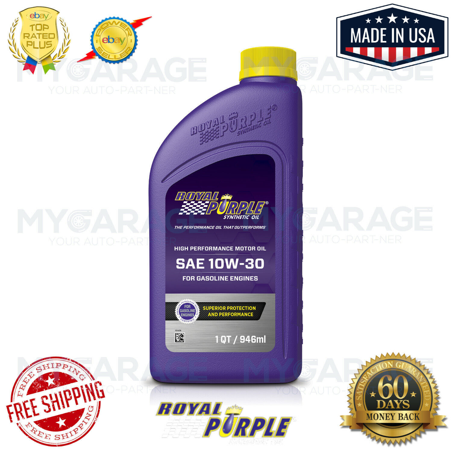 Royal Purple Heavy Duty SAE 10W-30 Synthetic Motor Oil 1 QT – 1 Quart 01130